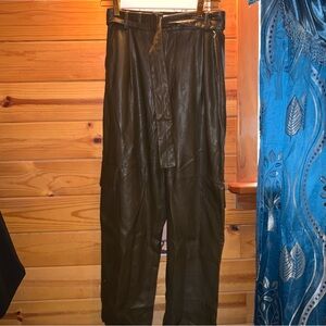 Leather Cargo Pants